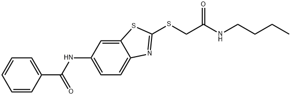 N-(2-{[2-(butylamino)-2-oxoethyl]sulfanyl}-1,3-benzothiazol-6-yl)benzamide Struktur