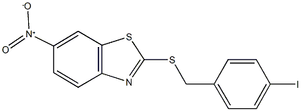 6-nitro-2-[(4-iodobenzyl)sulfanyl]-1,3-benzothiazole Struktur