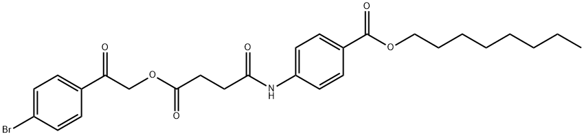 octyl 4-({4-[2-(4-bromophenyl)-2-oxoethoxy]-4-oxobutanoyl}amino)benzoate Struktur