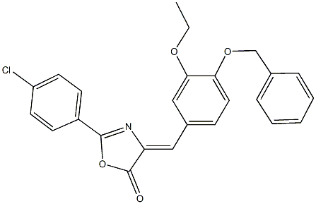 4-[4-(benzyloxy)-3-ethoxybenzylidene]-2-(4-chlorophenyl)-1,3-oxazol-5(4H)-one Struktur