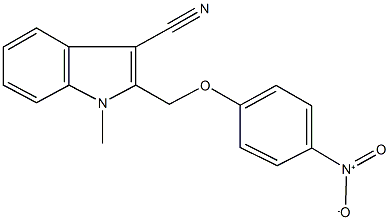 1-methyl-2-[(4-nitrophenoxy)methyl]-1H-indole-3-carbonitrile Struktur