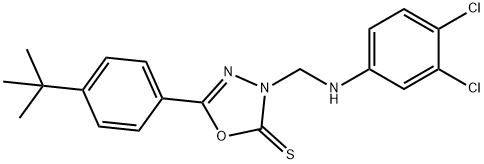 5-(4-tert-butylphenyl)-3-[(3,4-dichloroanilino)methyl]-1,3,4-oxadiazole-2(3H)-thione Struktur