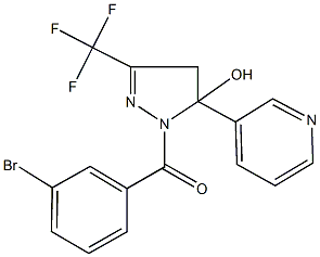 1-(3-bromobenzoyl)-5-(3-pyridinyl)-3-(trifluoromethyl)-4,5-dihydro-1H-pyrazol-5-ol Struktur