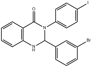 2-(3-bromophenyl)-3-(4-iodophenyl)-2,3-dihydro-4(1H)-quinazolinone Struktur