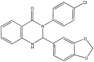 2-(1,3-benzodioxol-5-yl)-3-(4-chlorophenyl)-2,3-dihydro-4(1H)-quinazolinone Struktur