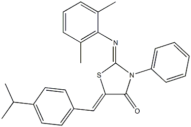 2-[(2,6-dimethylphenyl)imino]-5-(4-isopropylbenzylidene)-3-phenyl-1,3-thiazolidin-4-one Struktur