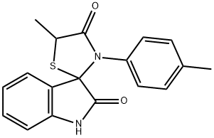 3'-(4-methylphenyl)-5'-methyl-1,3-dihydrospir(2H-indole-3,2'-[1,3]-thiazolidine)-2,4'-dione Struktur