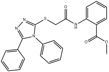 methyl 2-({[(4,5-diphenyl-4H-1,2,4-triazol-3-yl)sulfanyl]acetyl}amino)benzoate Struktur