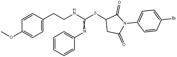 1-(4-bromophenyl)-2,5-dioxo-3-pyrrolidinyl N-[2-(4-methoxyphenyl)ethyl]-N'-phenylimidothiocarbamate Struktur