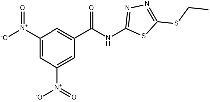 N-[5-(ethylsulfanyl)-1,3,4-thiadiazol-2-yl]-3,5-bisnitrobenzamide Struktur