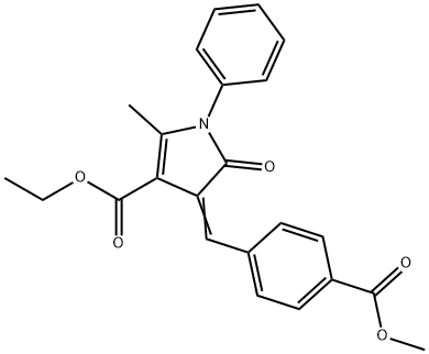 ethyl 4-[4-(methoxycarbonyl)benzylidene]-2-methyl-5-oxo-1-phenyl-4,5-dihydro-1H-pyrrole-3-carboxylate Struktur