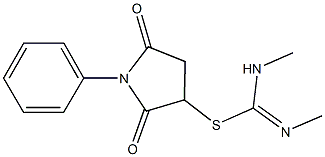 2,5-dioxo-1-phenyl-3-pyrrolidinyl N,N'-dimethylimidothiocarbamate Struktur