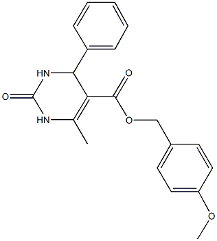 4-methoxybenzyl 6-methyl-2-oxo-4-phenyl-1,2,3,4-tetrahydro-5-pyrimidinecarboxylate Struktur