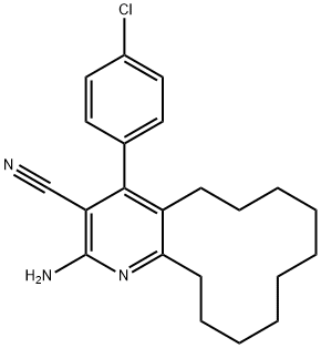 2-amino-4-(4-chlorophenyl)-5,6,7,8,9,10,11,12,13,14-decahydrocyclododeca[b]pyridine-3-carbonitrile Struktur