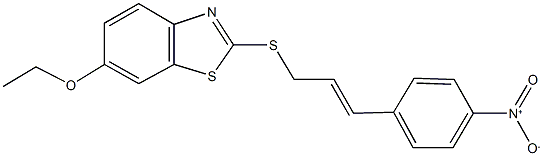 6-ethoxy-2-({4-nitrocinnamyl}sulfanyl)-1,3-benzothiazole Struktur