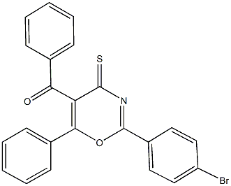 [2-(4-bromophenyl)-6-phenyl-4-thioxo-4H-1,3-oxazin-5-yl](phenyl)methanone Struktur