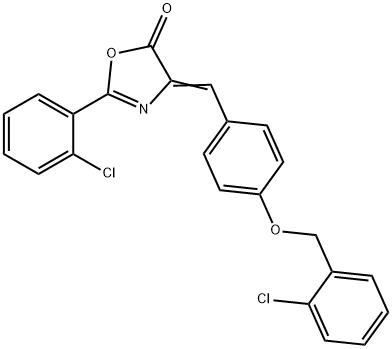 4-{4-[(2-chlorobenzyl)oxy]benzylidene}-2-(2-chlorophenyl)-1,3-oxazol-5(4H)-one Struktur