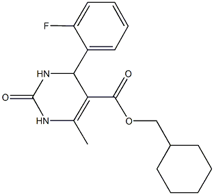 cyclohexylmethyl 4-(2-fluorophenyl)-6-methyl-2-oxo-1,2,3,4-tetrahydro-5-pyrimidinecarboxylate Struktur