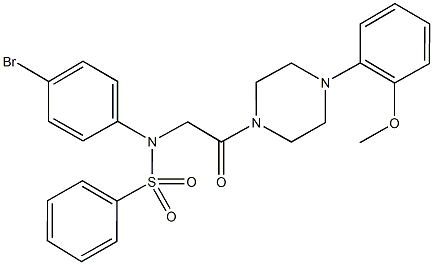 N-(4-bromophenyl)-N-{2-[4-(2-methoxyphenyl)-1-piperazinyl]-2-oxoethyl}benzenesulfonamide Struktur