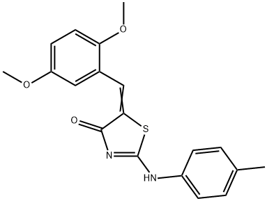 5-(2,5-dimethoxybenzylidene)-2-[(4-methylphenyl)imino]-1,3-thiazolidin-4-one Struktur