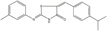 5-(4-isopropylbenzylidene)-2-[(3-methylphenyl)imino]-1,3-thiazolidin-4-one Struktur