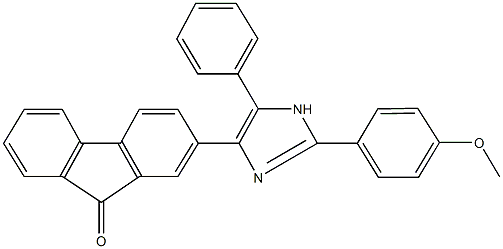 2-[2-(4-methoxyphenyl)-5-phenyl-1H-imidazol-4-yl]-9H-fluoren-9-one Struktur