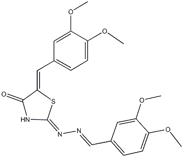 3,4-dimethoxybenzaldehyde [5-(3,4-dimethoxybenzylidene)-4-oxo-1,3-thiazolidin-2-ylidene]hydrazone Struktur