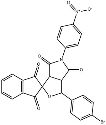 5-(4-nitrophenyl)-3-(4-bromophenyl)-1',3',4,6-tetraoxohexahydrospiro(1H-furo[3,4-c]pyrrole-1,2'-indane) Struktur