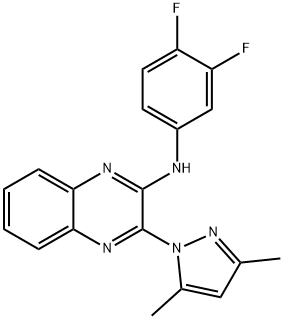 N-(3,4-difluorophenyl)-3-(3,5-dimethyl-1H-pyrazol-1-yl)quinoxalin-2-amine Struktur