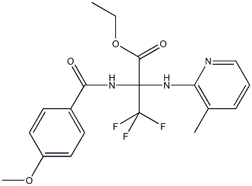 ethyl 3,3,3-trifluoro-2-[(4-methoxybenzoyl)amino]-2-[(3-methyl-2-pyridinyl)amino]propanoate Struktur