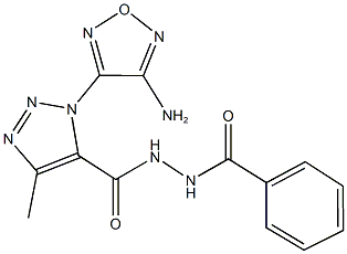 1-(4-amino-1,2,5-oxadiazol-3-yl)-N'-benzoyl-4-methyl-1H-1,2,3-triazole-5-carbohydrazide Struktur