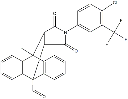 17-[4-chloro-3-(trifluoromethyl)phenyl]-8-methyl-16,18-dioxo-17-azapentacyclo[6.6.5.0~2,7~.0~9,14~.0~15,19~]nonadeca-2,4,6,9,11,13-hexaene-1-carbaldehyde Struktur