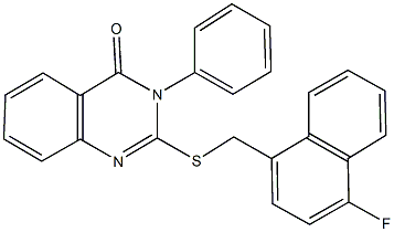 2-{[(4-fluoro-1-naphthyl)methyl]sulfanyl}-3-phenyl-4(3H)-quinazolinone Struktur