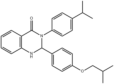 2-(4-isobutoxyphenyl)-3-(4-isopropylphenyl)-2,3-dihydro-4(1H)-quinazolinone Struktur