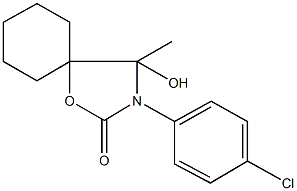 3-(4-chlorophenyl)-4-hydroxy-4-methyl-1-oxa-3-azaspiro[4.5]decan-2-one Struktur