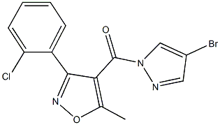 4-[(4-bromo-1H-pyrazol-1-yl)carbonyl]-3-(2-chlorophenyl)-5-methylisoxazole Struktur