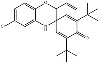 2',6'-ditert-butyl-6-chloro-2-vinyl-3,4-dihydrospiro[2H-1,4-benzoxazine-3,4'-[2,5]cyclohexadien]-1'-one Struktur