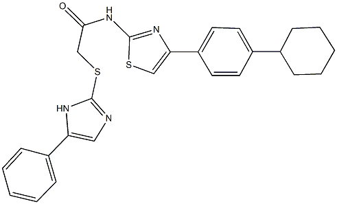 N-[4-(4-cyclohexylphenyl)-1,3-thiazol-2-yl]-2-[(5-phenyl-1H-imidazol-2-yl)sulfanyl]acetamide Struktur