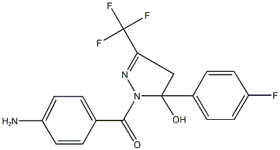 1-(4-aminobenzoyl)-5-(4-fluorophenyl)-3-(trifluoromethyl)-4,5-dihydro-1H-pyrazol-5-ol Struktur