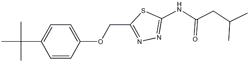 N-{5-[(4-tert-butylphenoxy)methyl]-1,3,4-thiadiazol-2-yl}-3-methylbutanamide Struktur