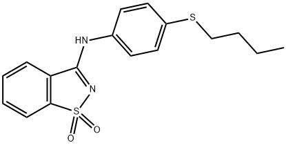 N-[4-(butylsulfanyl)phenyl]-1,2-benzisothiazol-3-amine 1,1-dioxide Struktur