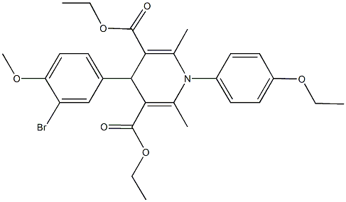 diethyl 4-(3-bromo-4-methoxyphenyl)-1-(4-ethoxyphenyl)-2,6-dimethyl-1,4-dihydro-3,5-pyridinedicarboxylate Struktur