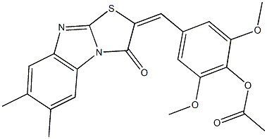 4-[(6,7-dimethyl-3-oxo[1,3]thiazolo[3,2-a]benzimidazol-2(3H)-ylidene)methyl]-2,6-dimethoxyphenyl acetate Struktur