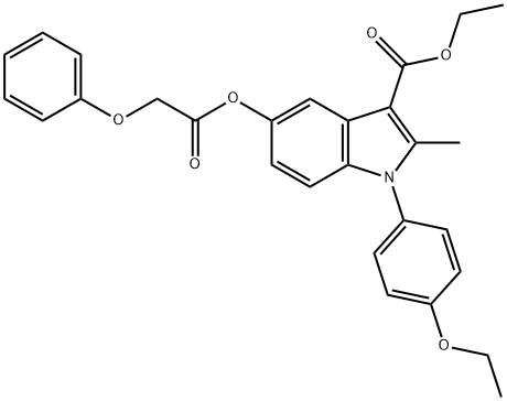 ethyl 1-(4-ethoxyphenyl)-2-methyl-5-[(phenoxyacetyl)oxy]-1H-indole-3-carboxylate Struktur