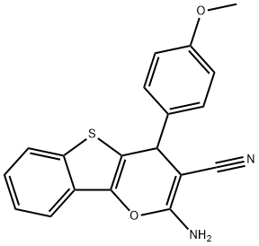 2-amino-4-(4-methoxyphenyl)-4H-[1]benzothieno[3,2-b]pyran-3-carbonitrile Struktur