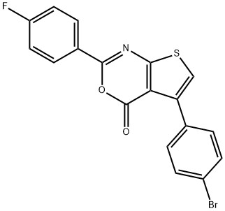 5-(4-bromophenyl)-2-(4-fluorophenyl)-4H-thieno[2,3-d][1,3]oxazin-4-one Struktur