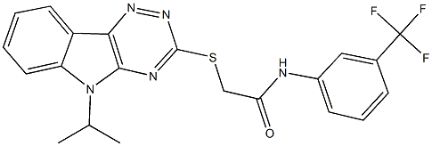 2-[(5-isopropyl-5H-[1,2,4]triazino[5,6-b]indol-3-yl)sulfanyl]-N-[3-(trifluoromethyl)phenyl]acetamide Struktur