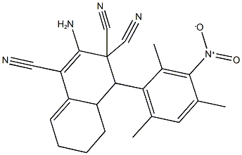 2-amino-4-{3-nitro-2,4,6-trimethylphenyl}-4a,5,6,7-tetrahydro-1,3,3(4H)-naphthalenetricarbonitrile Struktur