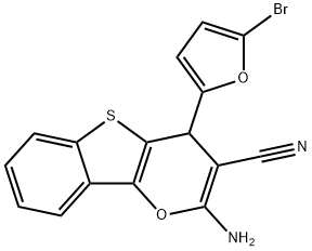 2-amino-4-(5-bromo-2-furyl)-4H-[1]benzothieno[3,2-b]pyran-3-carbonitrile Struktur