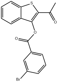 2-acetyl-1-benzothien-3-yl 3-bromobenzoate Struktur